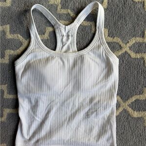 Lululemon Athletica align White Ribbed Tank Top